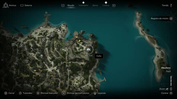 Assassin's Creed Black Flag Resynced - Cofres en Eleuthera, ubicaci�n de uno de los cofres de Nas�u