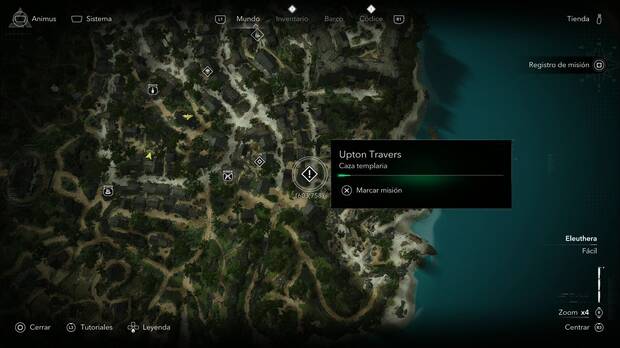 Assassin's Creed Resynced - Caza de Templarios, Upton Travers; punto donde se activa la segunda misi�n de Upton Travers en Nas�u
