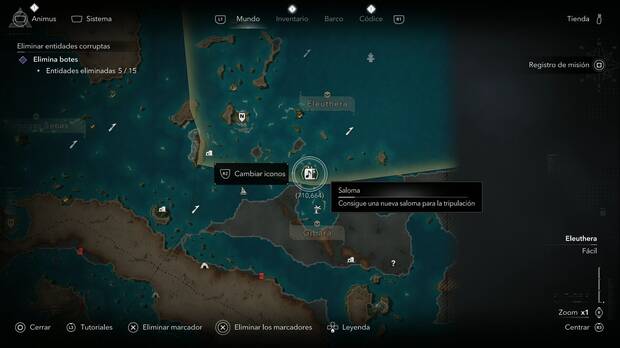 Assassin's Creed Black Flag Resynced - Partituras, ubicaci�n de la partitura R�o Grande al sudeste de la Isla del Gato, Eleuthera