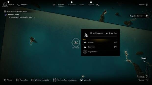 Assassin's Creed Black Flag Resynced - Pecios hundidos, ubicaci�n del Hundimiento del Atocha en la zona noroeste de Gibara