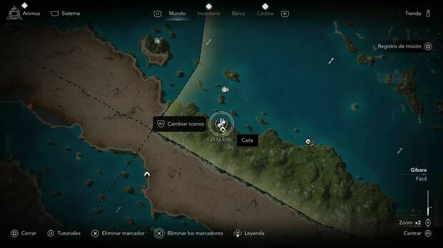 Assassin's Creed Black Flag Resynced - Cartas, ubicaci�n de la carta Mi penosa sytuaci�n en la costa de Gibara, frente a la cueva de Jig�ey