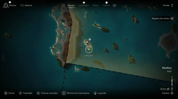 Assassin's Creed Black Flag Resynced - Mapas del tesoro, ubicaci�n del tesoro de la Isla de San Andr�s