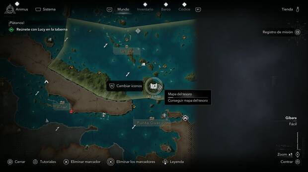 Assassin's Creed Black Flag Resynced - Mapas del tesoro, ubicaci�n del mapa del tesoro de Nas�u en Gran Inagua