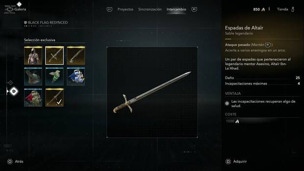 Assassin's Creed Black Flag Resynced - Espadas, Espadas de Alta�r