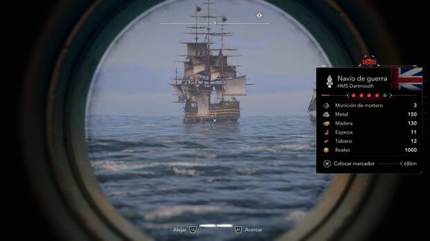 Assassin's Creed Black Flag Resynced - Flota de Kenway; nav�o de guerra visto desde el catalejo del Jackdaw
