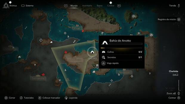 Assassin's Creed Black Flag Resynced - Mapas del tesoro, ubicaci�n de la Bah�a de Anotto