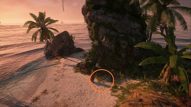 Assassin's Creed Black Flag Resynced - Mapas del tesoro, ubicaci�n del tesoro de la Laguna Salada bajo la roca de la orilla noroeste