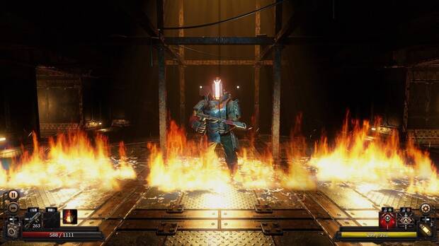 Habr� algunos enemigos muy duros en 'Vaporum', que ser�n insistentes y causar�n much�simo da�o. El de la imagen con lanzallamas y los grandes �golem� son muy fuertes.