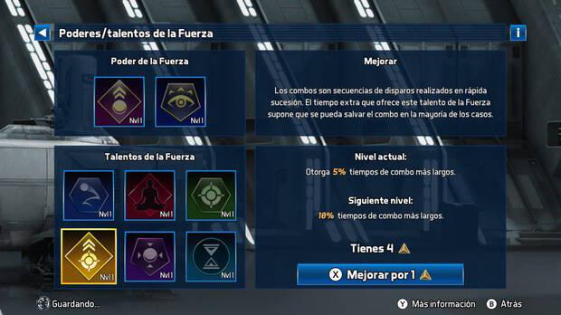 El videojuego incluye talentos de la Fuerza y Poderes, habilidades pasivas que aportan bonificaciones extra especiales en las partidas.