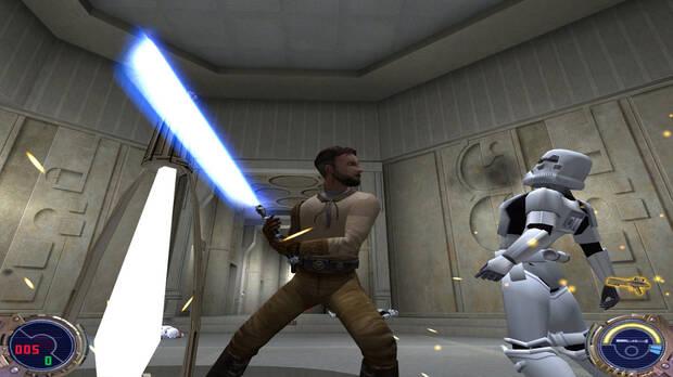 Kyle Katarn no se considera un Jedi tras ser tentado por el Lado Oscuro. En sus propias palabras es �un simple t�o con un sable de luz�.