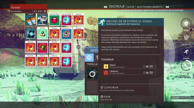 Mejora de resistencia No Man's Sky