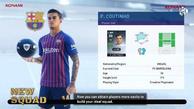 Este a�o 'PES 2019' nos permitir� armar una plantilla en myClub de forma m�s sencilla, mejorando el sistema de fichajes y permiti�ndonos intercambiar tres jugadores iguales por un futbolista de la misma rareza.