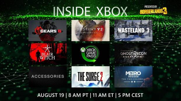 Inside Xbox gamescom 2019: Sigue aqu la retransmisin en DIRECTO Imagen 2