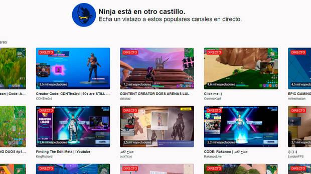 Twitch aprovecha el antiguo canal de Ninja para promocionar a otros streamers Imagen 2