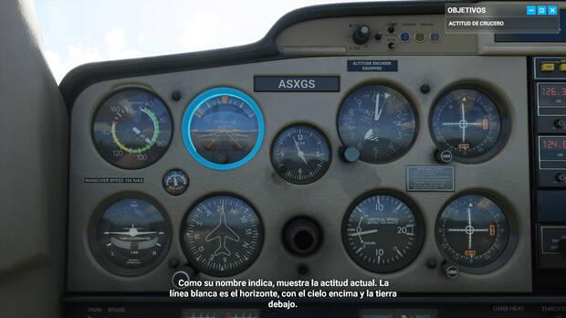 El tutorial nos permite conocer los aspectos básicos de la aviación, como leer los indicadores. Aunque en algunos aviones son analógicos y en otros digitales, y a veces tienen formas diferentes, es sencillo hacerse a ello.