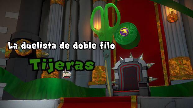 Castillo de Bowser al 100% en Paper Mario: The Origami King - Combate contra La duelista de doble filo (Tijeras)