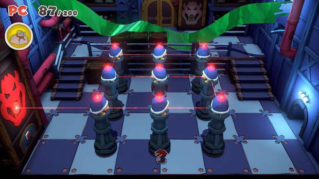 Castillo de Bowser al 100% en Paper Mario: The Origami King - Solución sala con rayo láser