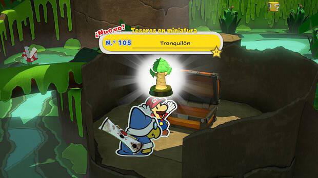 Todos los Tesoros en miniatura en Fuente de la Espesura de Paper Mario The Origami King - Tesoro en miniatura Nº 105: Tronquilón