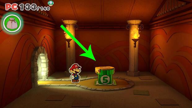Localización de la tubería verde de viaje rápido 5 de Paper Mario: The Origami King