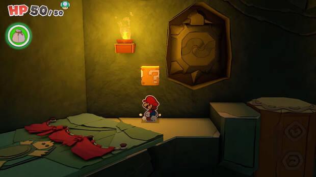 Todos los Bloque ? golpeados en Templo de la Tierra de Paper Mario The Origami King - Bloque ? #02