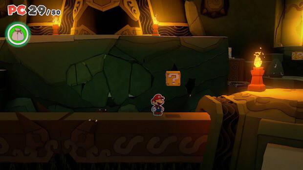 Todos los Bloque ? golpeados en Templo de la Tierra de Paper Mario The Origami King - Bloque ? #04