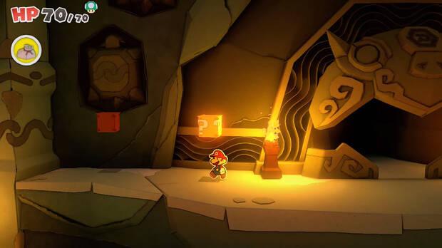 Todos los Bloque ? golpeados en Templo de la Tierra de Paper Mario The Origami King - Bloque ? #11