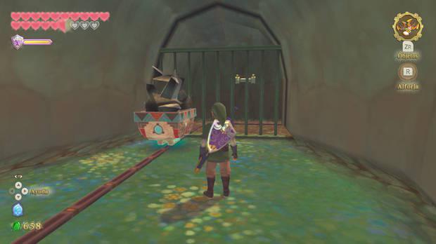 The Legend of Zelda Skyward Sword HD - Estrofa de Lanayru: barrotes con palanca