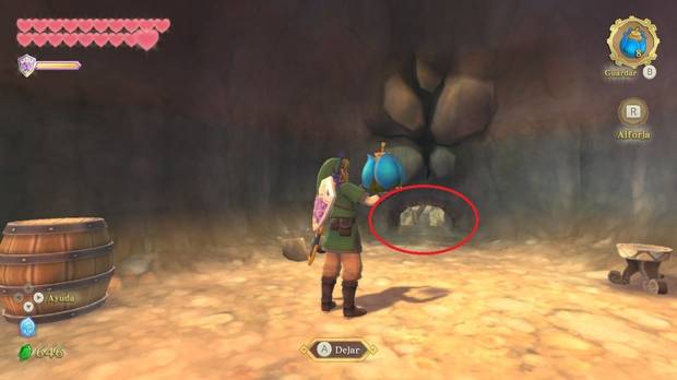 The Legend of Zelda Skyward Sword HD - Estrofa de Lanayru: agujero en las cuevas de Lanayru