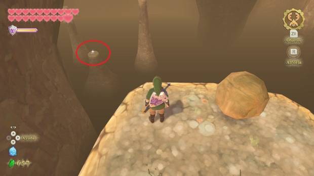 The Legend of Zelda Skyward Sword HD - Estrofa de Lanayru: llave pequeña en el desfiladero