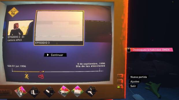 La parte 'roguelite' de 'Road 96' la ponen las habilidades, que se transfieren de personaje a personaje una vez la consigamos.