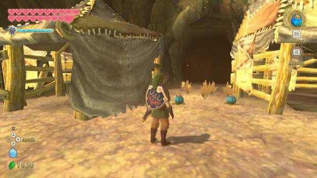 The Legend of Zelda Skyward Sword HD - Entrada de la cueva de Hoyos y rupias