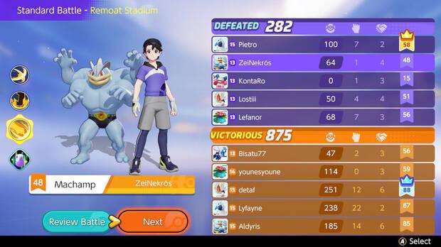 Pokémon Unite - Enviar solicitud de amistad después de una partida