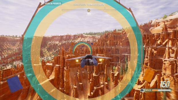 El segundo 'deporte' que nos dejan hacer es vuelo con mochila propulsora, toda una declaración de intenciones: este juego no va a tomarse nada en serio.