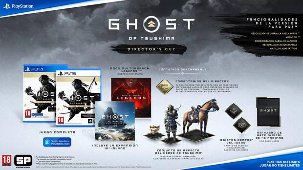 Contenido de Ghost of Tsushima: Director's Cut.