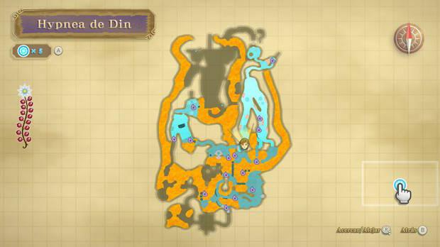 The Legend of Zelda Skyward Sword HD - Hypnea de Din: mapa con las lágrimas de Din