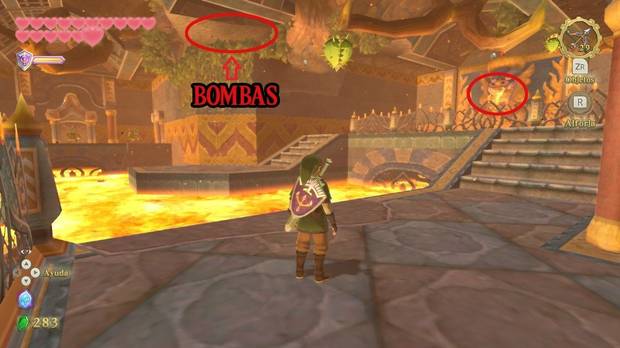 The Legend of Zelda Skyward Sword HD - Gran santuario antiguo: Telescarabajo y bombas