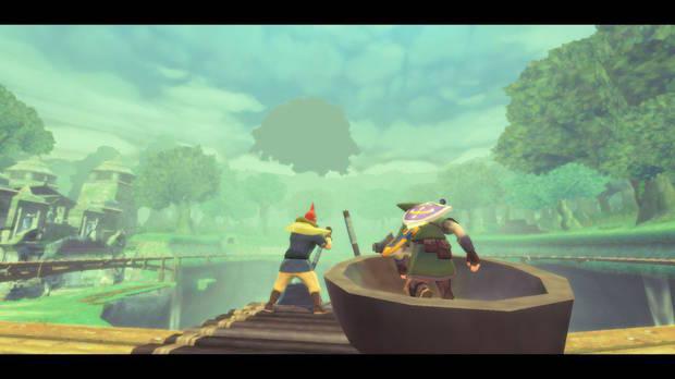 The Legend of Zelda Skyward Sword HD - Lanzar a Link hacia el Bosque de Farone inundado
