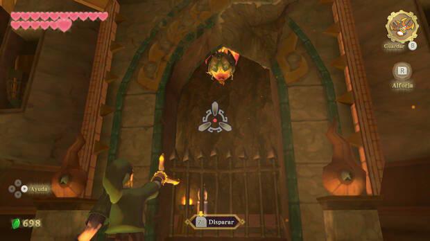 The Legend of Zelda Skyward Sword HD - Estrofa de Eldin: cruzar los barrotes del puente