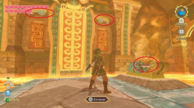 The Legend of Zelda Skyward Sword HD - Estrofa de Eldin: puente levadizo y cuerdas