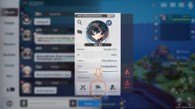 Tower of Fantasy - Invitar jugadores a tu grupo desde el chat
