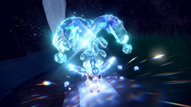 Pokémon Escarlata y Púrpara - ¿Qué es la teracristalización?: imagen promocional de Eevee teracristalizado