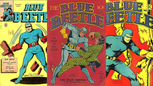 Algunas de las portadas originales de Blue Beetle