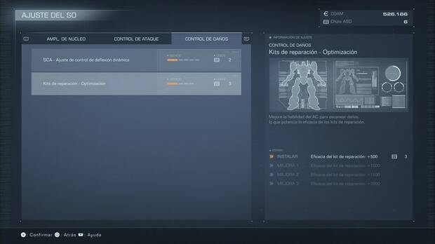 Armored Core 6: Fires of Rubicon - Mejoras del SO: Control de daños