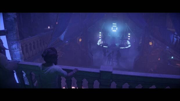 Star Wars: Outlaws - Comienzos: zona de la discoteca vista desde el balcón de la planta superior