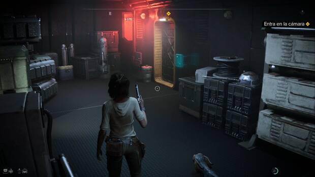 Star Wars Outlaws - Forajidos: puerta a piratear en la zona a la izquierda del ascensor