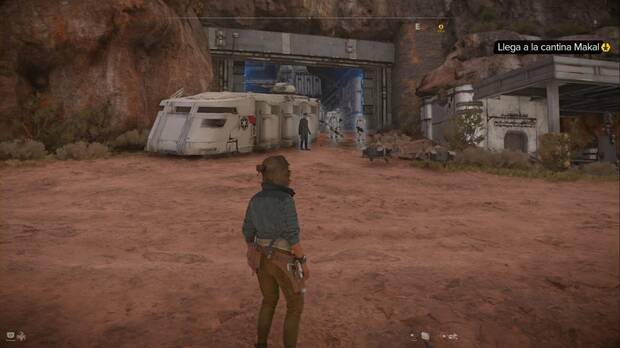 Star Wars Outlaws - Siniestro: soldados imperiales y un oficial en el cruce de Mirogana