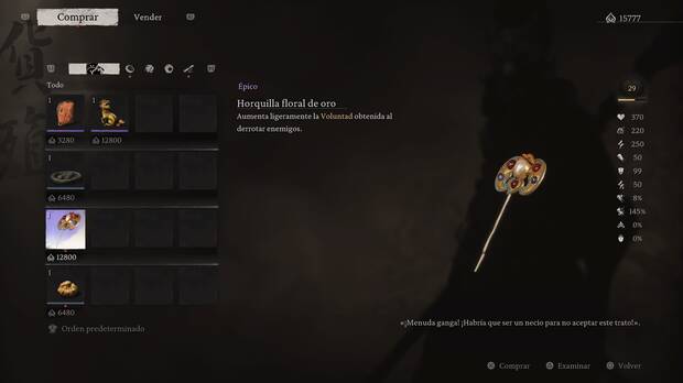 Black Myth: Wukong - Localización de la rareza Horquilla floral de oro