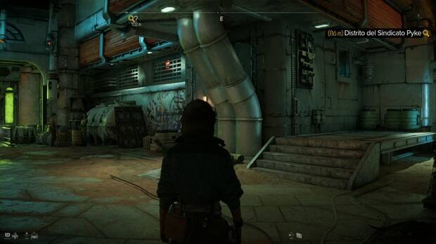 Star Wars Outlaws - Cámara del sindicato Pyke: callejón con el conducto de ventilación a la derecha de la entrada a la zona de los Pyke
