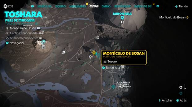 Star Wars Outlaws - Tesoros en Toshara: Montículo de Bosan