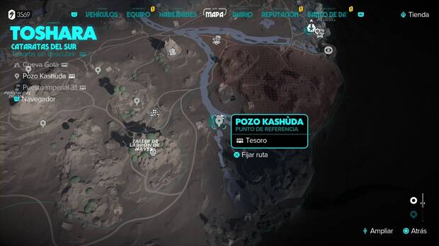 Star Wars Outlaws - Tesoros de Toshara: ubicación del tesoro Pozo de Kashùda